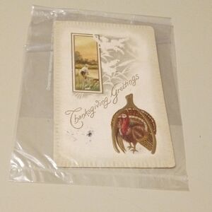 Thanksgiving Greetings Card with Turkey Design